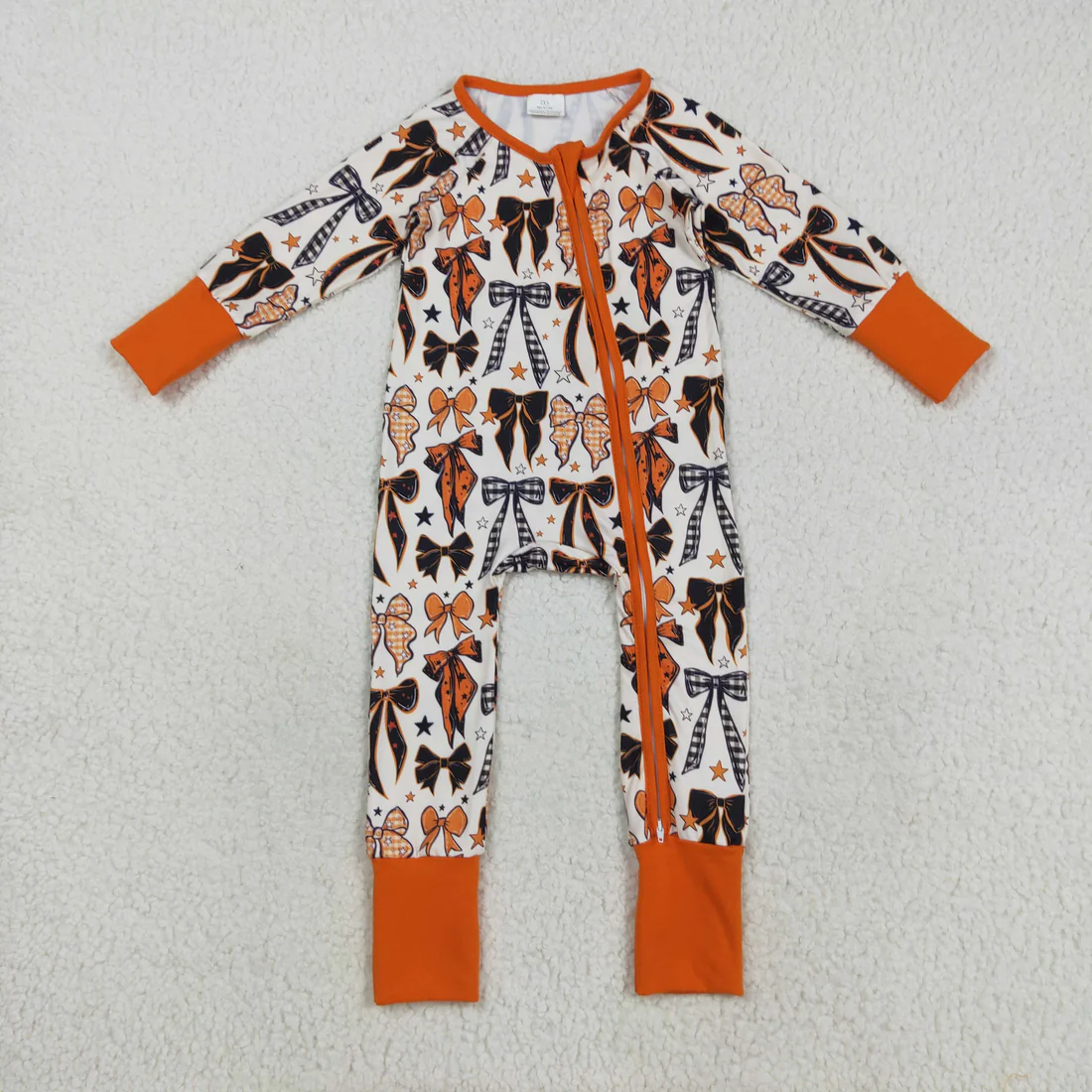 RTS NO MOQ Sibling Baby boy girls clothes bow long-sleeve rompers