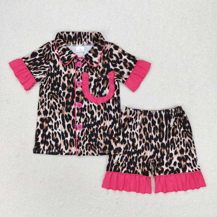 RTS NO MOQ baby girls Clothes short sleeve shorts pajamas Sets