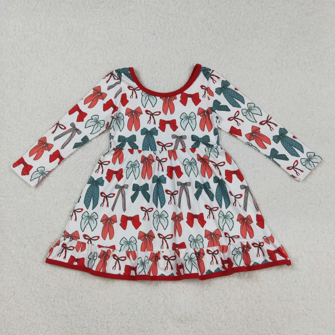 12/18m-7/8t RTS Sibling baby girls clothes Christmas long sleeve dresses