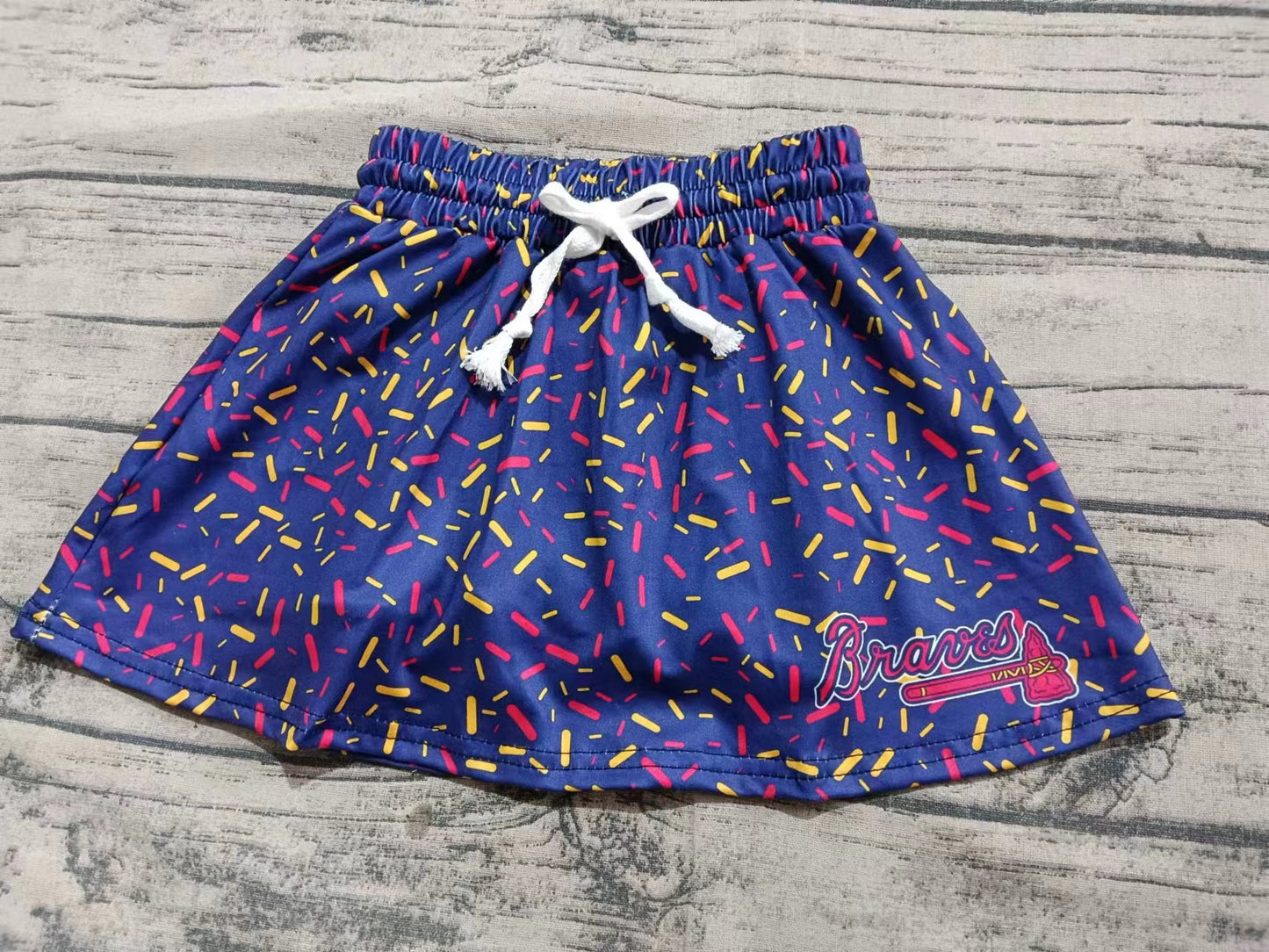 Custom moq 3 eta 6-7weeks team blue kids clothes girls skirt