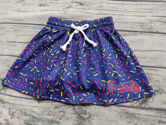 Custom moq 3 eta 6-7weeks team blue kids clothes girls skirt