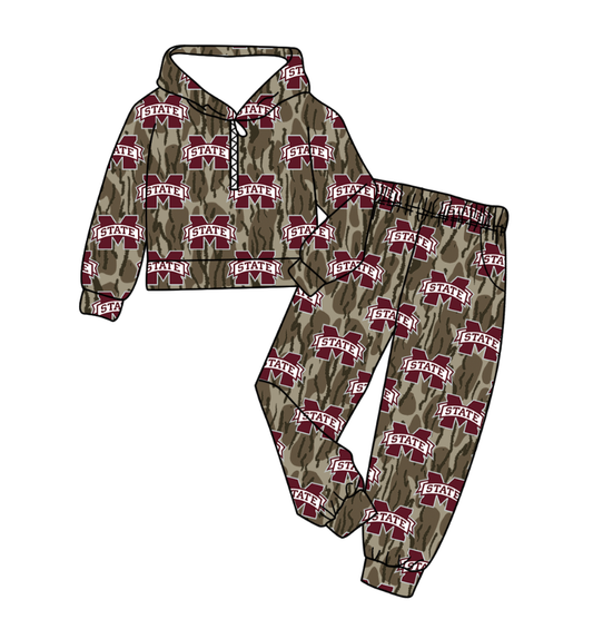 Custom moq 5 mix size milk silk summer teams baby boy clothes camouflage hooded long sleeve pants sets-25.11.6