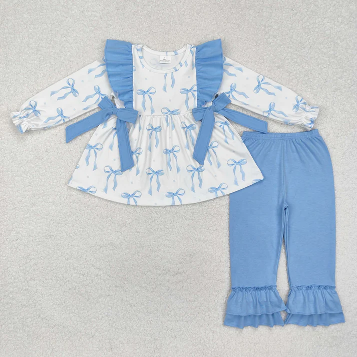 RTS NO MOQ Sibling baby girl clothes floral long sleeve pants Sets