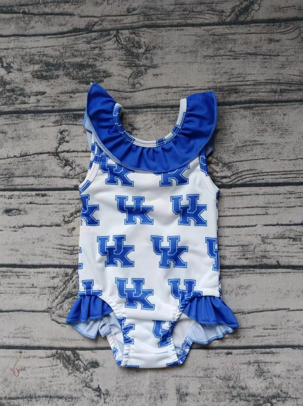 custom moq 5 eta 5weeks mix size team baby girls clothes UK blue summer jumpsuit swimsuit set, swimsuit fabric