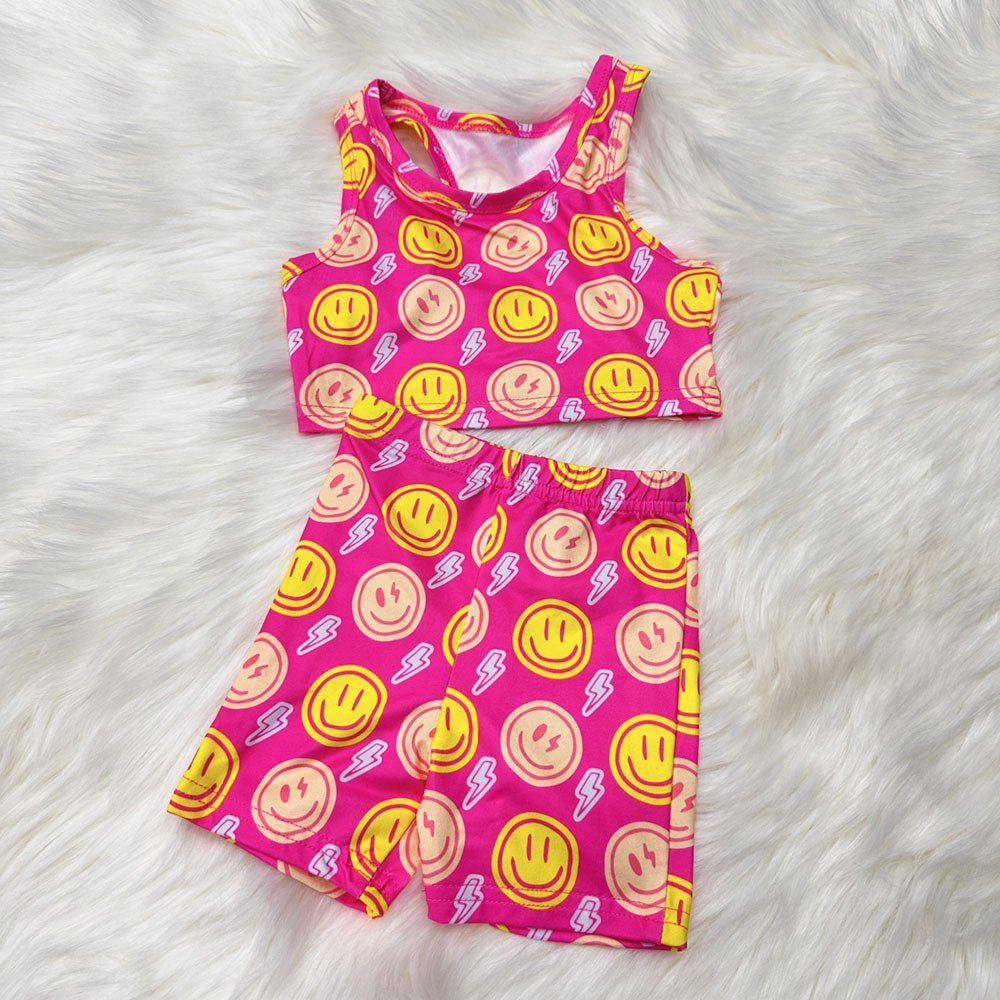 RTS NO MOQ Baby Girl Sleeveless shorts sets