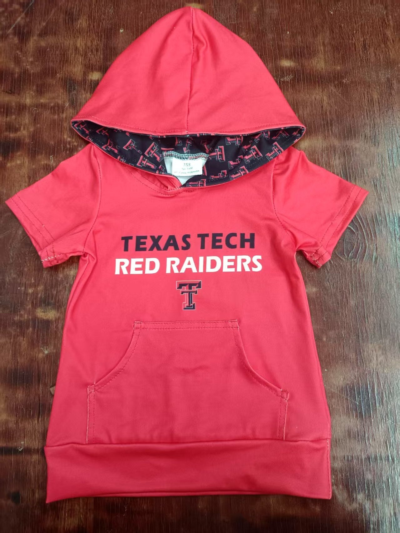 Custom moq 3 eta 6-7weeks baby boys clothes team red hooded Sleeve Top