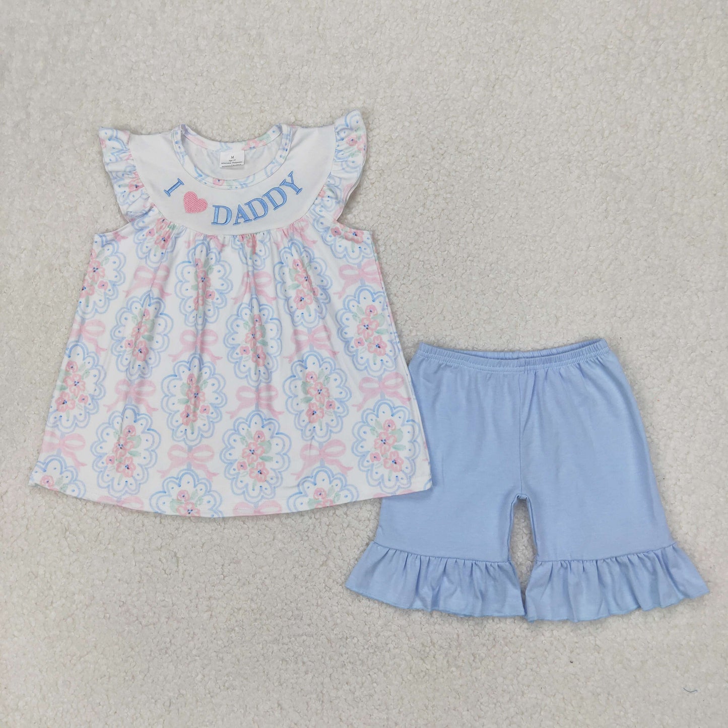 RTS NO MOQ baby girls clothes embroidery short sleeve Rompers Clothes Sets