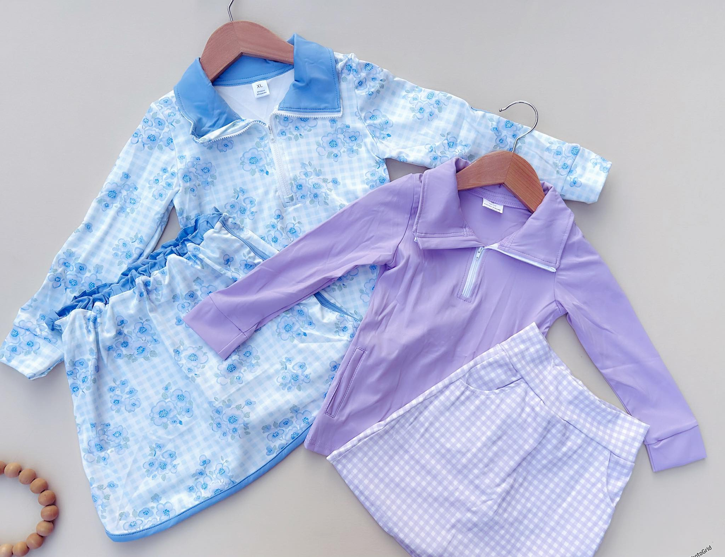 RTS NO MOQ Sibling baby girl clothes yoga short-sleeved skirt suit