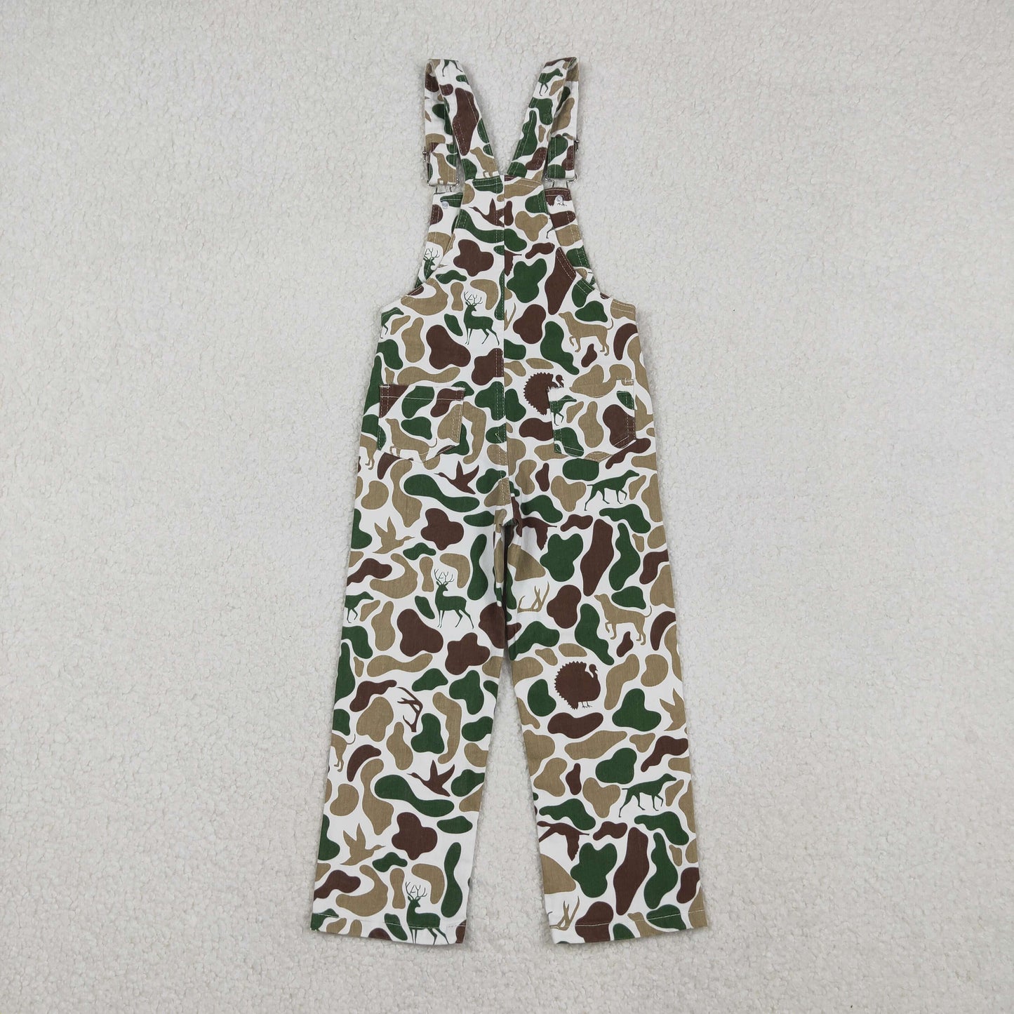 6/12m-7/8t RTS NO MOQ（In Stock) P0828 Duck & Puppy Camouflage Denim Overalls