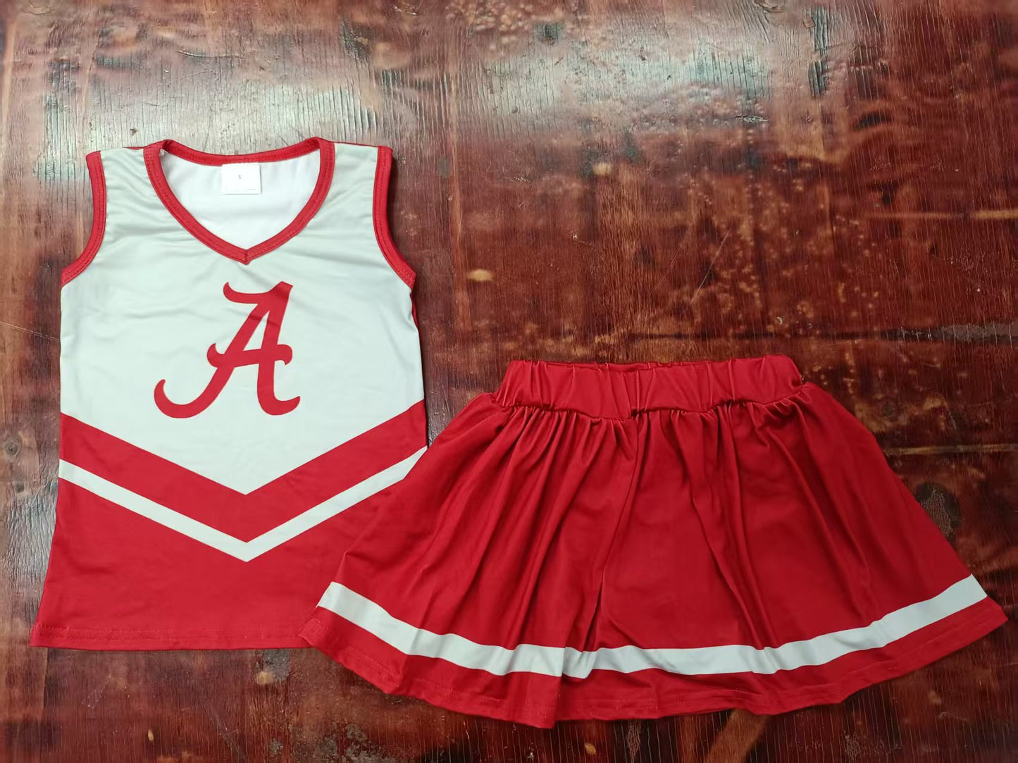Custom moq 3 eta 6-7weeks baby girl clothes team red sleeveless skirts dress-25.5.8
