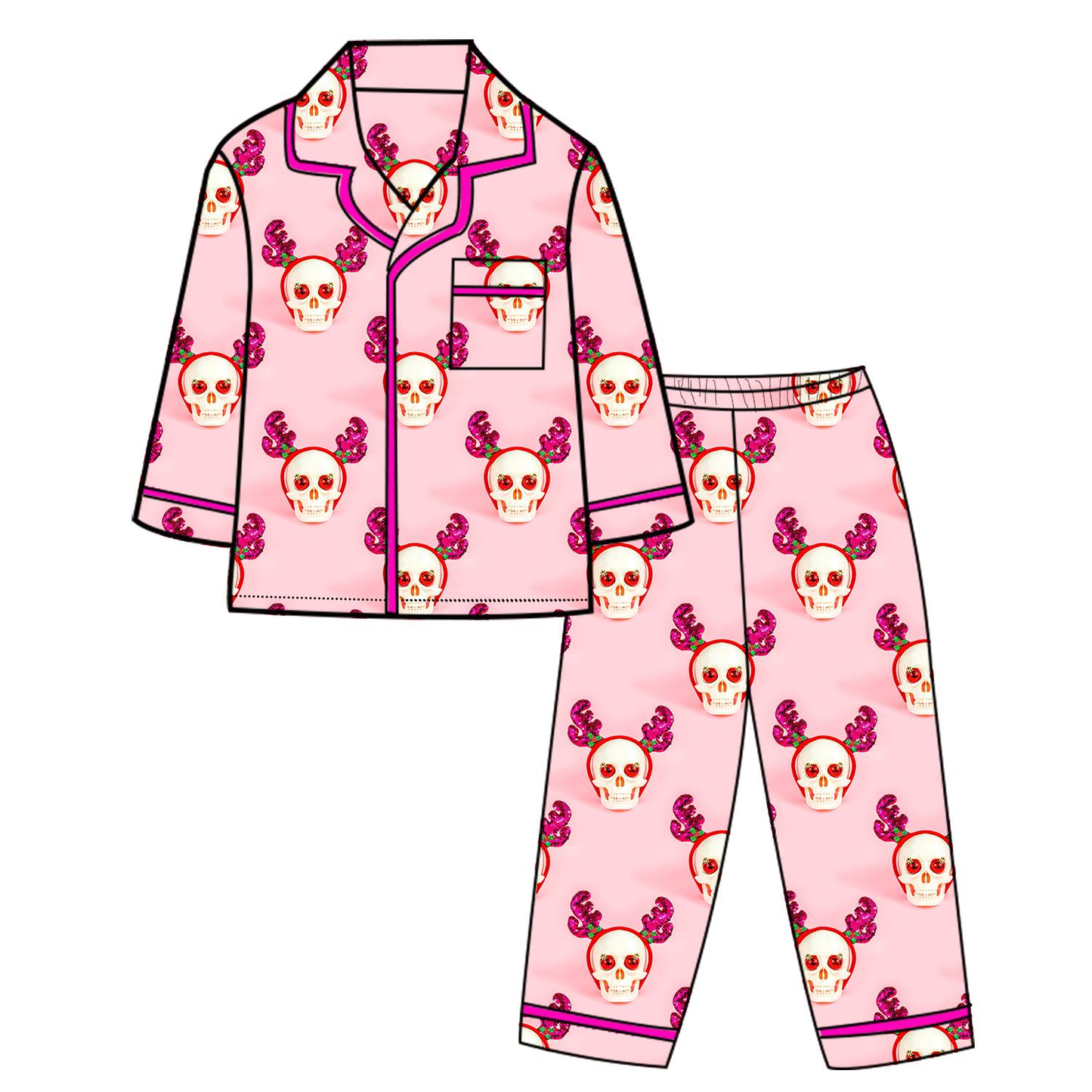 Custom moq 5 each style eta 6-7weeks baby girl clothes Christmas long sleeve pants sets-25.8.4