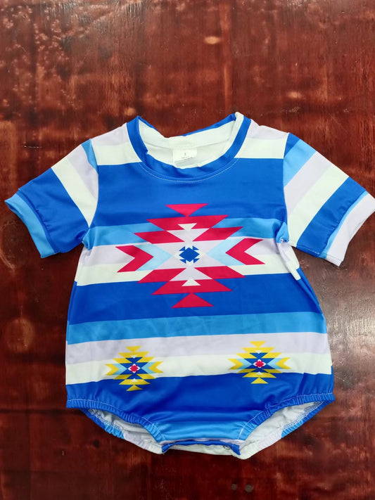 custom moq 5 eta 4-6weeks mix size baby boys clothes blue short sleeve summer Romper