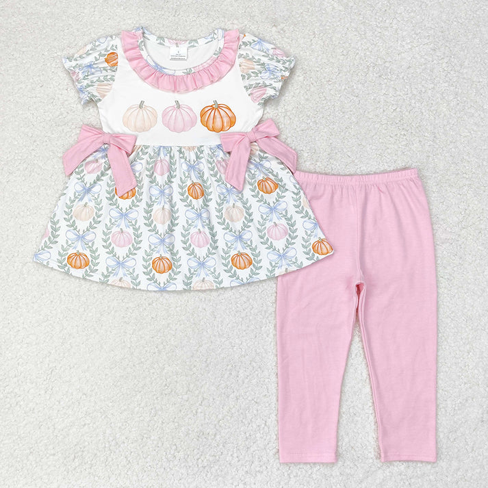 RTS NO MOQ Sibling baby girl clothes Halloween short sleeve and long sleeve pants Sets