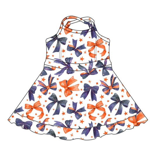 Custom moq 5 mix size milk silk summer teams baby girls clothes bow sleeveless dress-25.8.1