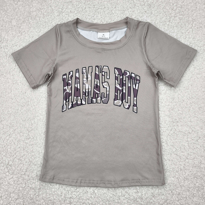 RTS NO MOQ Sibling baby boys clothes camouflage MAMA BOY short-sleeved tops