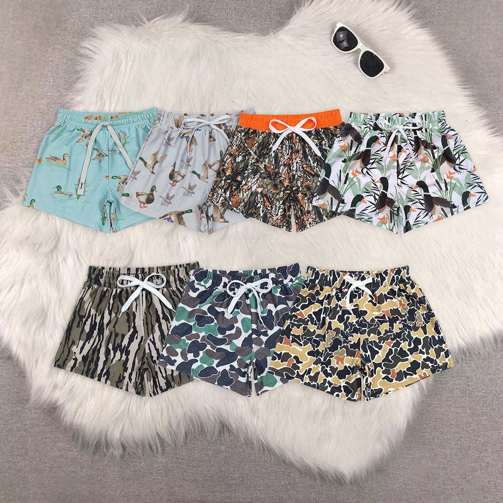 RTS NO MOQ baby boy clothes camouflage duck summer swim trunks