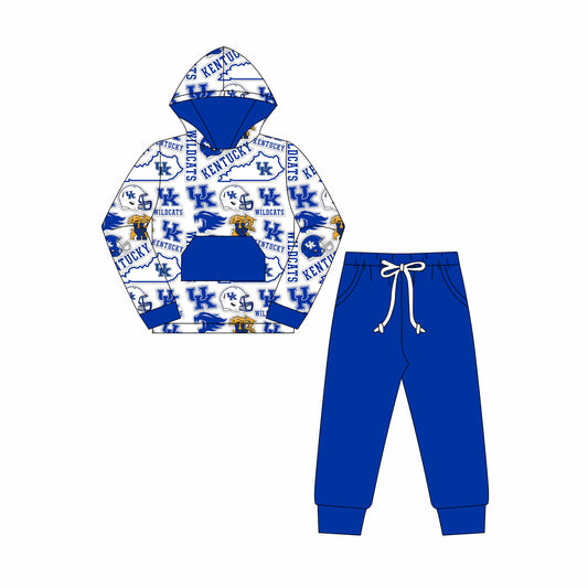 Custom moq 3 tat about 6-8 weeks Blue Boys Long Sleeve Trousers Set