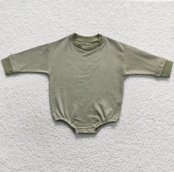 RTS NO MOQ Sibling baby girl boys clothes Fleece-lined long-sleeved bodysuits
