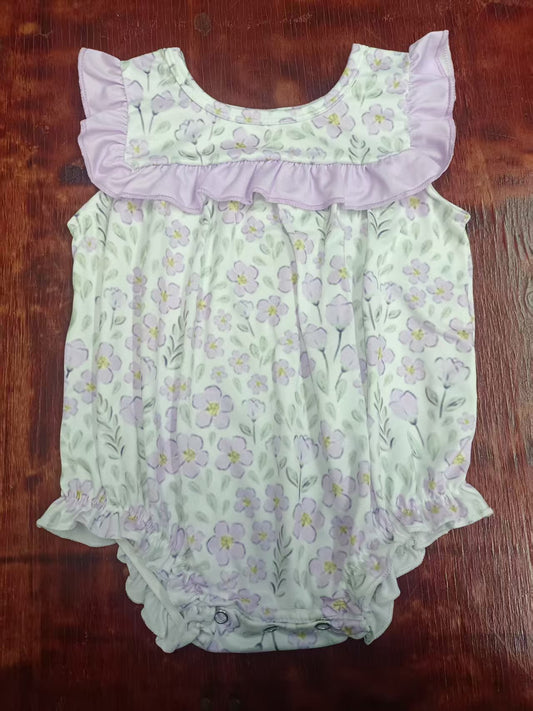Custom moq 3 eta 6-7weeks baby girl clothes floral short sleeve romper