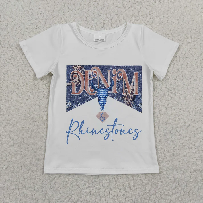 RTS NO MOQ baby girl clothes Short Sleeve Top