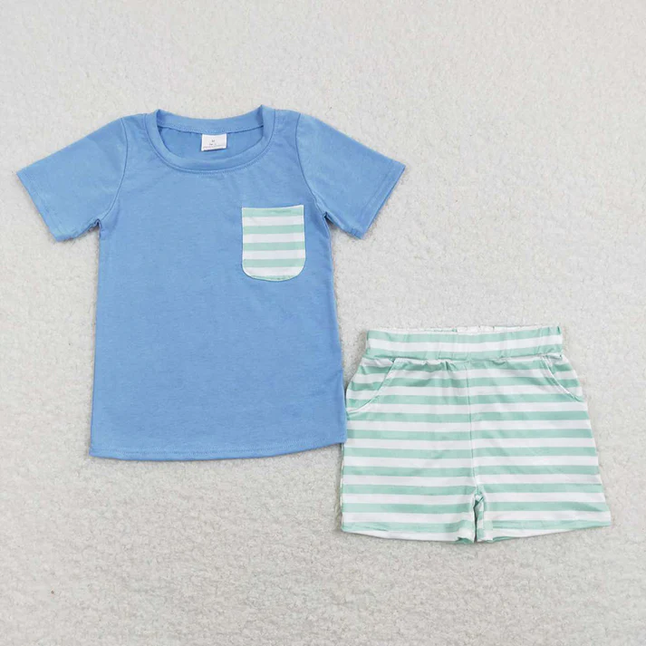RTS NO MOQ baby boy Clothes short sleeve shorts Sets