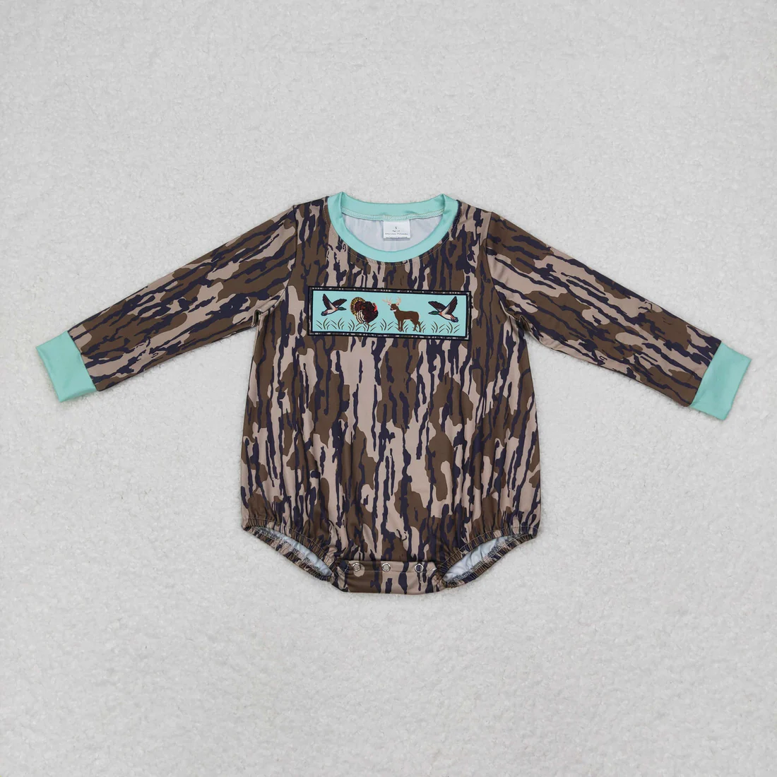 RTS NO MOQ Sibling baby boy girl clothes camouflage duck long-Sleeve rompers
