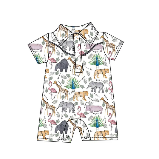 Custom moq 5 each style eta 6-7weeks baby boy clothes animal short sleeve romper-25.8.9