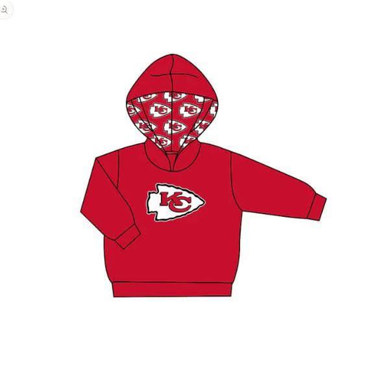 Custom moq 5 mix size milk silk baby girls clothes team red hooded long sleeve top-25.8.1