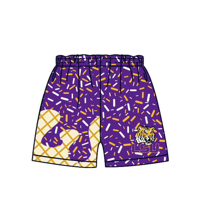 Custom summer teams baby girls clothes team purple hooded long sleeve tops and short sleeve top and dress and pants and shorts-25.5.28