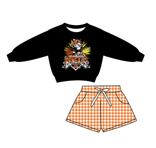 Custom moq 5 mix size milk silk summer teams baby boys clothes black long sleeve shorts sets-25.10.28