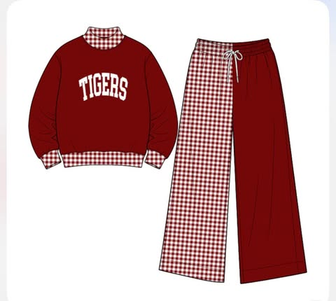 custom moq 5 mix size LYWD01 high neck style clothes KIDS SETS yoga fabric.