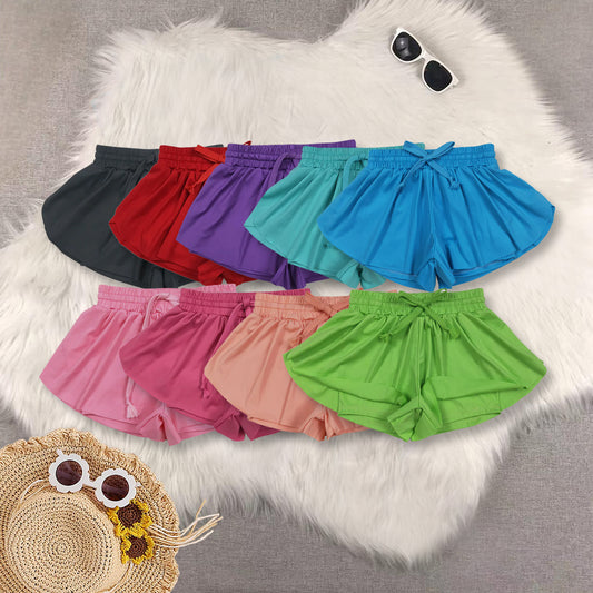 RTS Sibling baby girls clothes yoga solid color summer skirts shorts-2