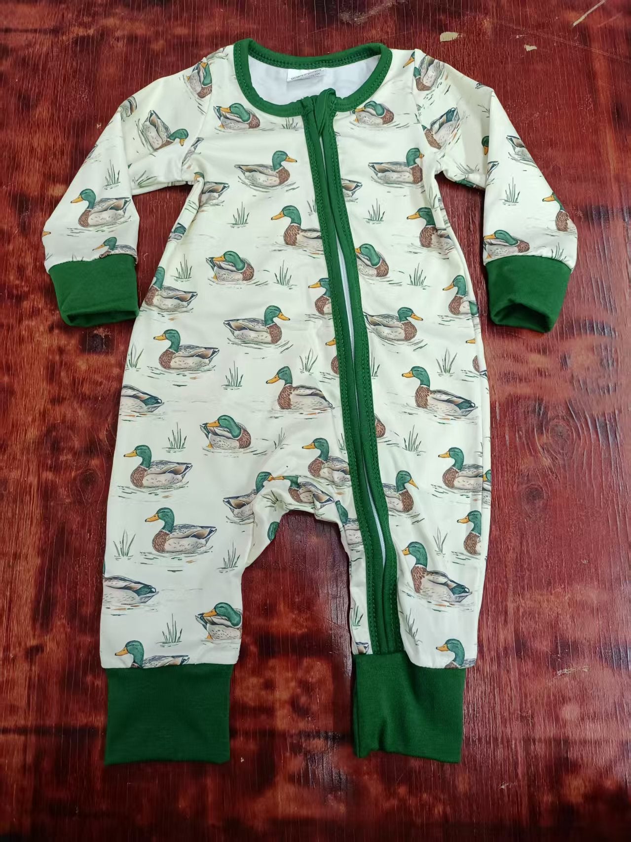 Custom moq 3 eta 6-7weeks baby boys clothes duck long sleeve romper