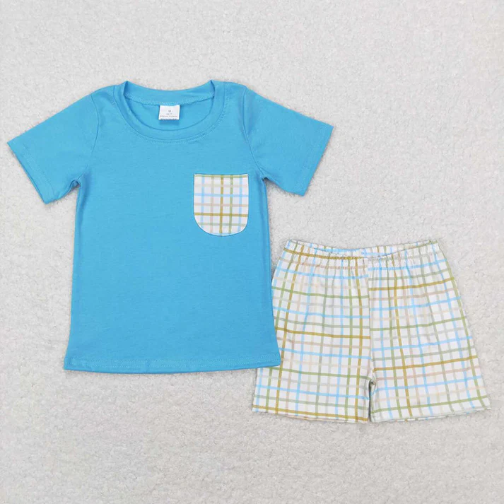RTS NO MOQ baby boy Clothes short sleeve shorts Sets