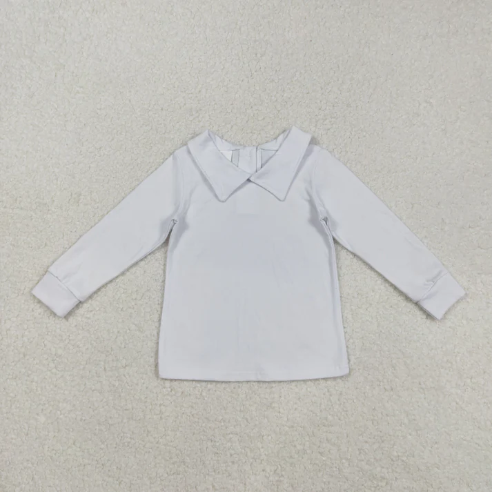 RTS NO MOQ Sibling baby girl boy clothes solid color long-sleeved tops