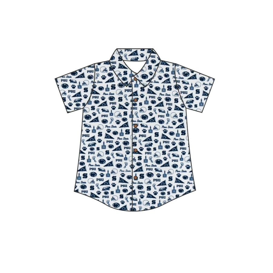Custom moq 5 each style eta 6-7weeks baby boy clothes button short sleeve top-25.8.21
