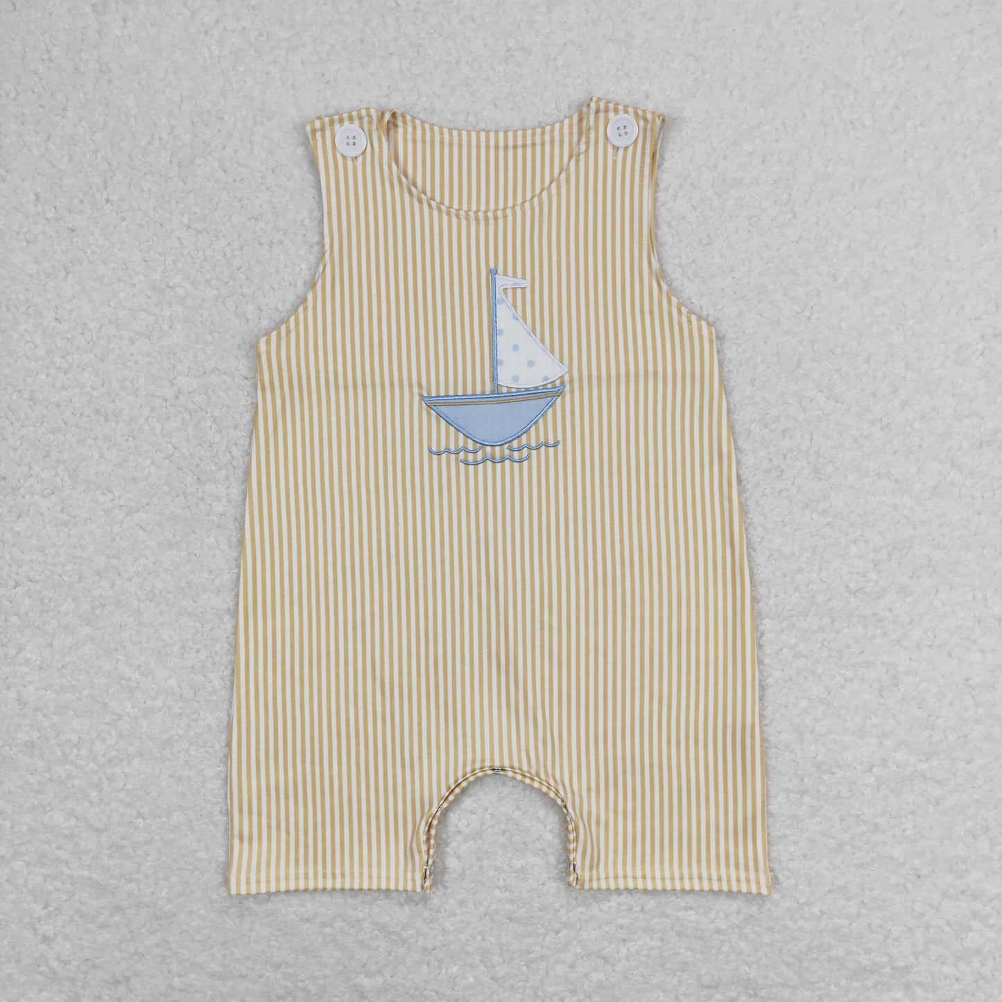 RTS no moq SR1062 Sailing Yellow Striped Vest Jumpsuit
