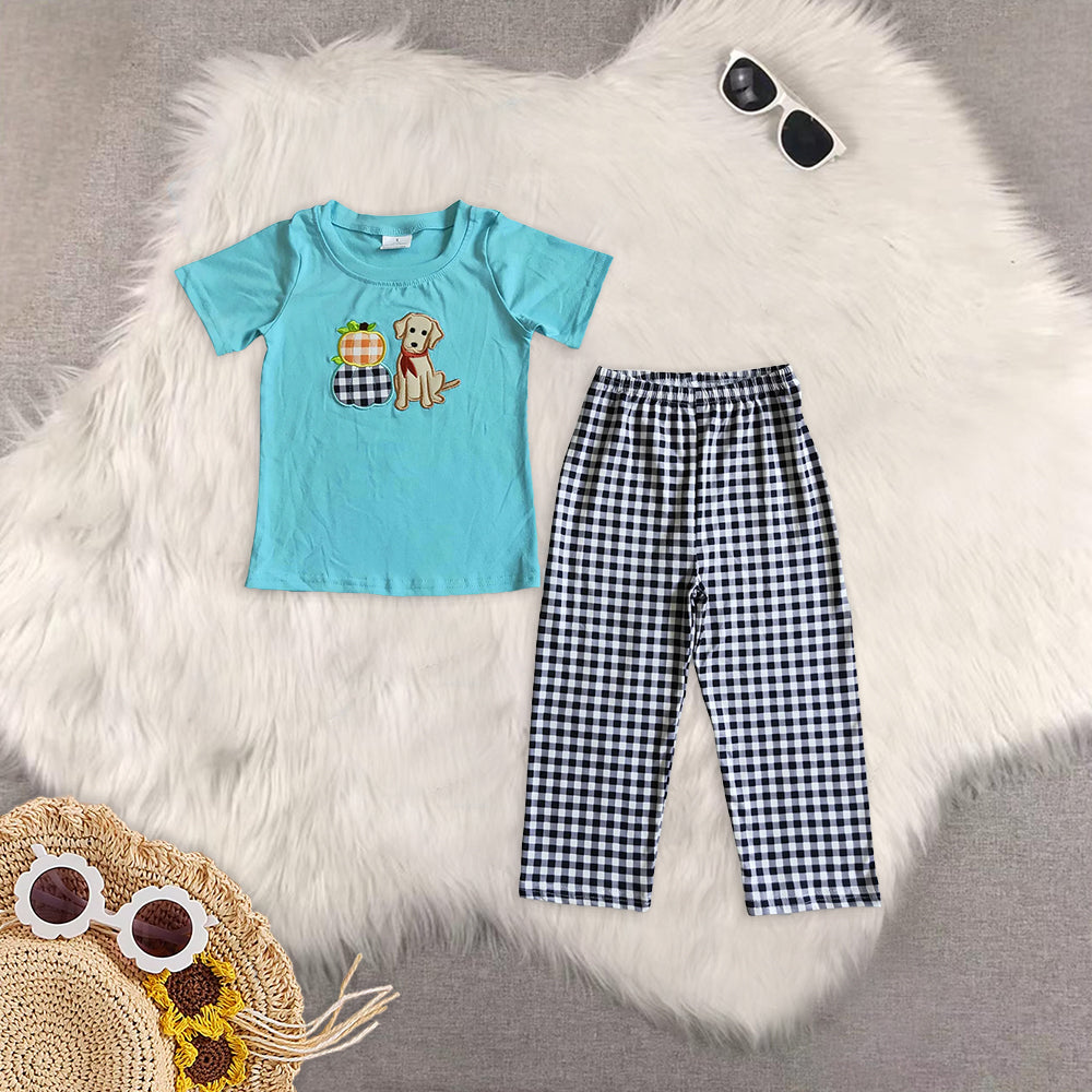 RTS NO MOQ Girls short sleeve pants Sets