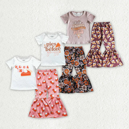 RTS Sibling baby girl clothes floral Short Sleeve pants sets