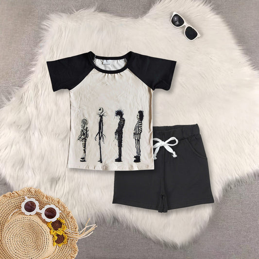 RTS NO MOQ Sibling baby boys clothes Short Sleeve Suit  & Top and shorts