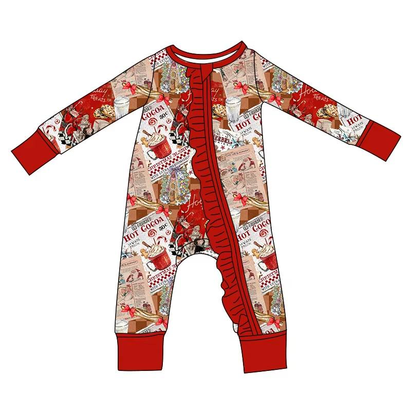 Custom moq 5 each style eta 6-7weeks baby girl clothes Christmas long sleeve romper-25.8.2