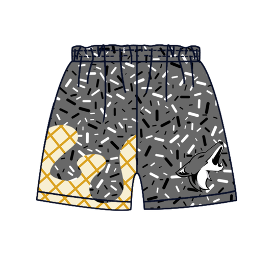 Custom moq 5 mix size milk silk baby boy clothes team gray summer shorts-25.7.23