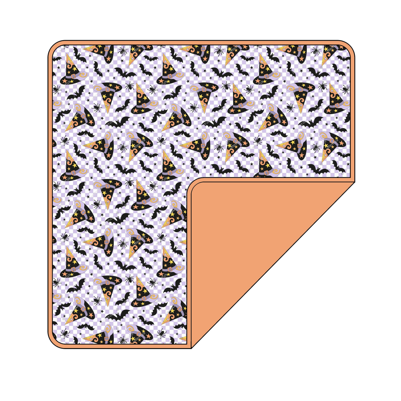 Custom MOQ 3 ETA 6-8WEEKS Bat Hat Light Purple White Plaid Children's Blanket SIZE 29*43INCH
