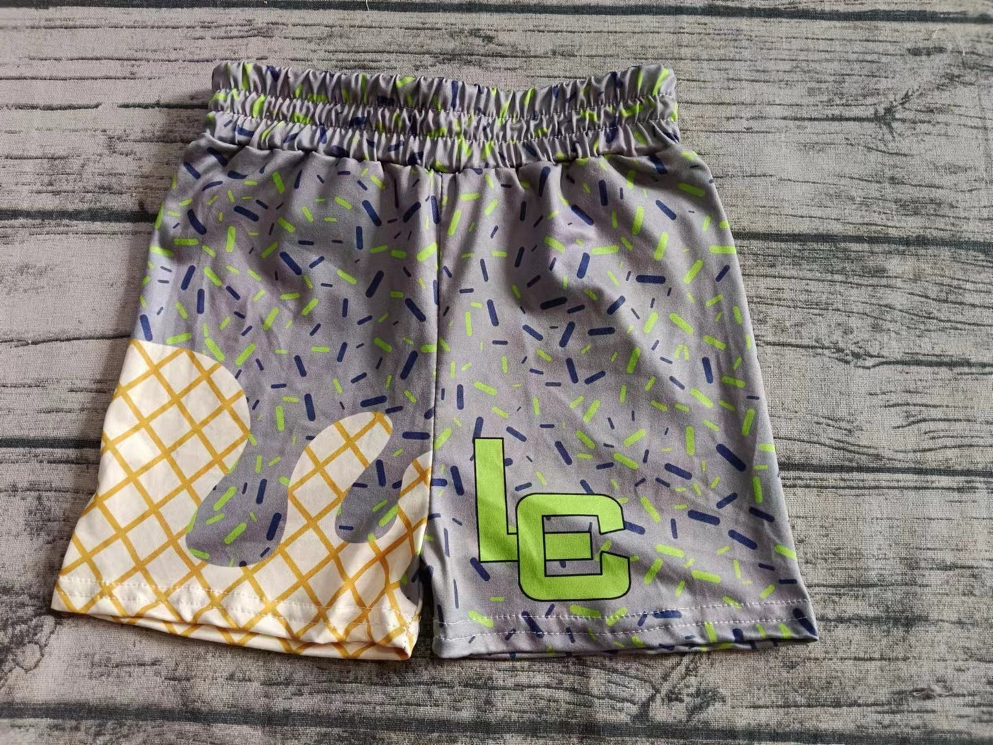Custom moq 3 eta 6-7weeks kids clothes Gold white Beach Summer Shorts