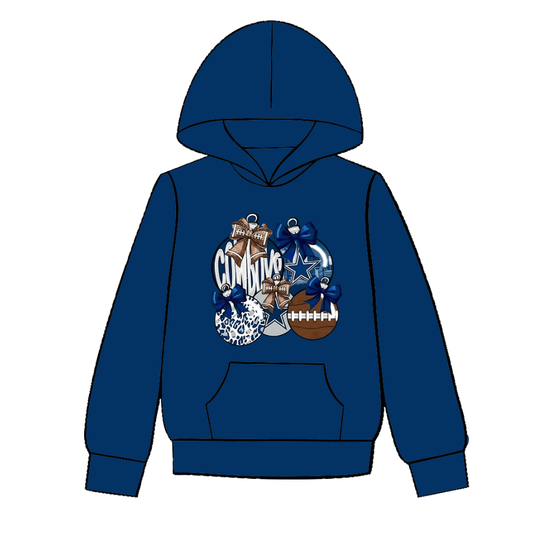 Custom moq 5 mix size milk silk baby boys clothes team summer navy blue hooded long sleeve top-25.11.21