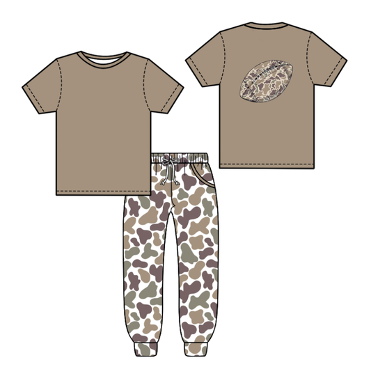 Custom summer teams baby boy clothes team camouflage short sleeve pants sets-25.8.7
