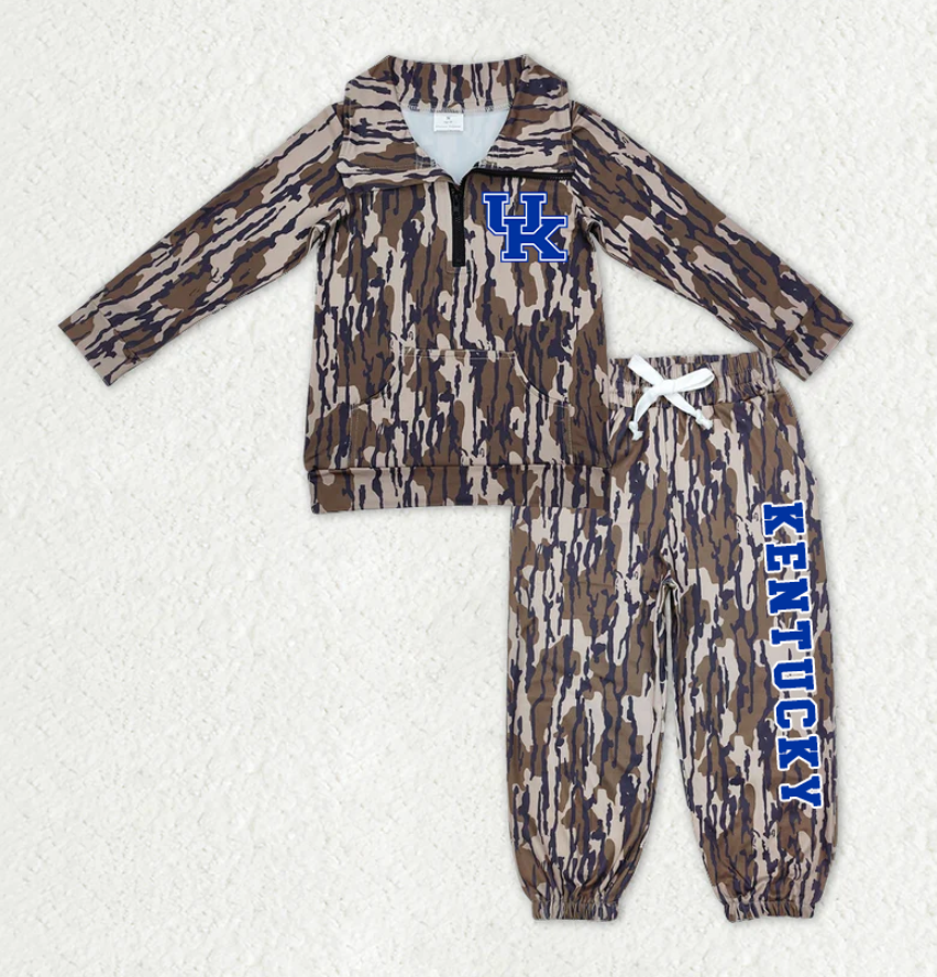 Custom moq 5 mix size milk silk summer teams baby boys clothes camouflage long sleeve pants sets-25.11.12