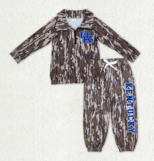 Custom moq 5 mix size milk silk summer teams baby boys clothes camouflage long sleeve pants sets-25.11.12