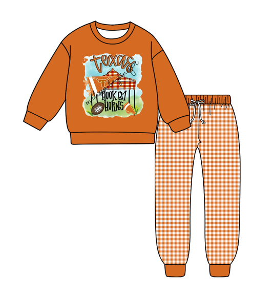 Custom moq 5 mix size milk silk summer teams baby boy clothes orange long sleeve pants sets-25.9.9