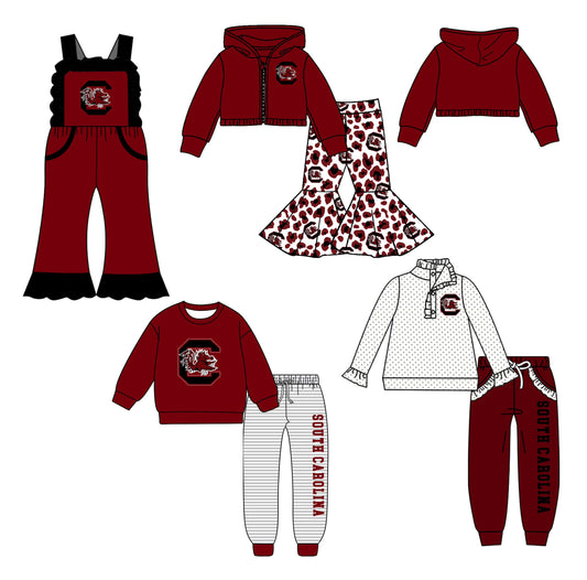Custom moq 5 mix size milk silk summer teams baby girls clothes dark red hooded long sleeve pants sets and boy sets 2 and jumpsuit-25.8.28
